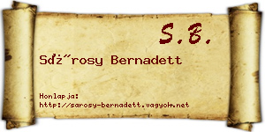 Sárosy Bernadett névjegykártya
