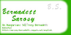bernadett sarosy business card